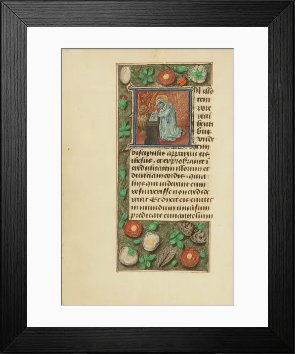 Framed Print : Initial I: Saint Mark; Crohin-La Fontaine Hours, (about 1480-1485?). Creators: Master of the Dresden Prayer Book, Workshop of the Master of the Dresden Prayer Book Framed Print : Initial I: Saint Mark; Crohin-La Fontaine Hours, (about 1480-1485?). Creators: Master of the Dresden Prayer Book, Workshop of the Master of the Dresden Prayer Book