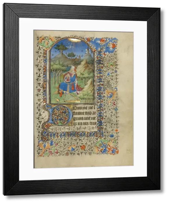 Framed Print : David in Prayer; Book of Hours, about 1420-1430. Creator: Master of the Harvard Hannibal Framed Print : David in Prayer; Book of Hours, about 1420-1430. Creator: Master of the Harvard Hannibal