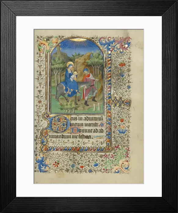 Framed Print : The Flight into Egypt; Book of Hours, about 1420-1430. Creator: Master of the Harvard Hannibal Framed Print : The Flight into Egypt; Book of Hours, about 1420-1430. Creator: Master of the Harvard Hannibal