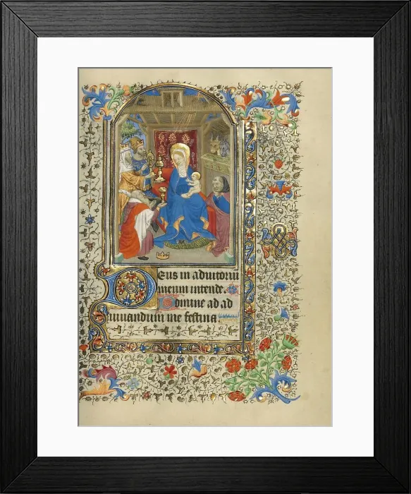 Framed Print : The Adoration of the Magi; Book of Hours, about 1420-1430. Creator: Master of the Harvard Hannibal Framed Print : The Adoration of the Magi; Book of Hours, about 1420-1430. Creator: Master of the Harvard Hannibal