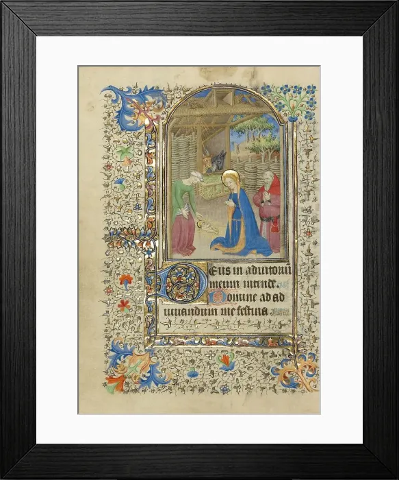 Framed Print : The Nativity; Book of Hours, about 1420-1430. Creator: Master of the Harvard Hannibal Framed Print : The Nativity; Book of Hours, about 1420-1430. Creator: Master of the Harvard Hannibal