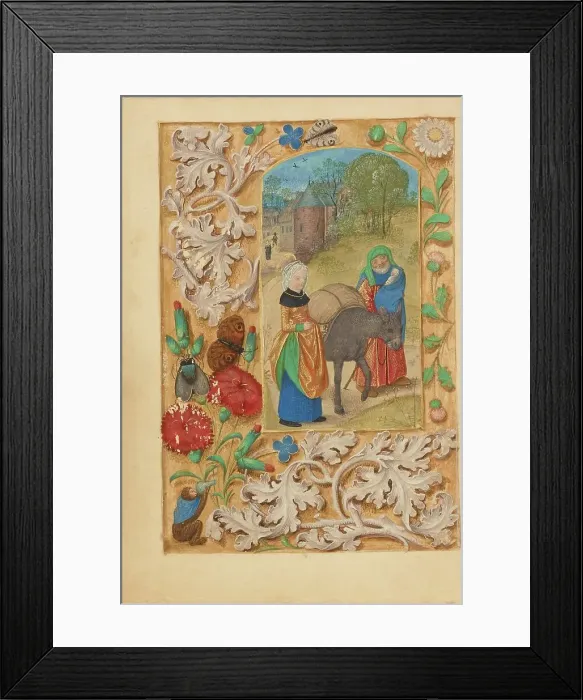 Framed Print : The Flight into Egypt; Crohin-La Fontaine Hours, (about 1480-1485?). Creators: Master of the Dresden Prayer Book, Workshop of the Master of the Dresden Prayer Book Framed Print : The Flight into Egypt; Crohin-La Fontaine Hours, (about 1480-1485?). Creators: Master of the Dresden Prayer Book, Workshop of the Master of the Dresden Prayer Book