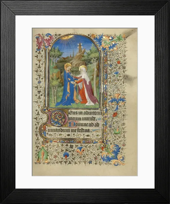 Framed Print : The Visitation; Book of Hours, about 1420-1430. Creator: Master of the Harvard Hannibal Framed Print : The Visitation; Book of Hours, about 1420-1430. Creator: Master of the Harvard Hannibal
