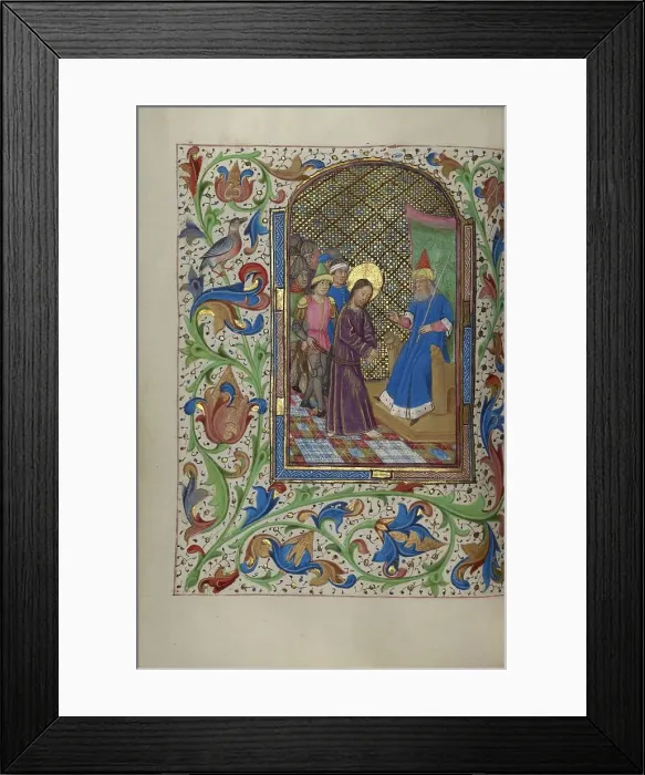 Framed Print : Christ before Pilate; Book of Hours, about 1450-1455. Creator: Master of the Lee Hours Framed Print : Christ before Pilate; Book of Hours, about 1450-1455. Creator: Master of the Lee Hours