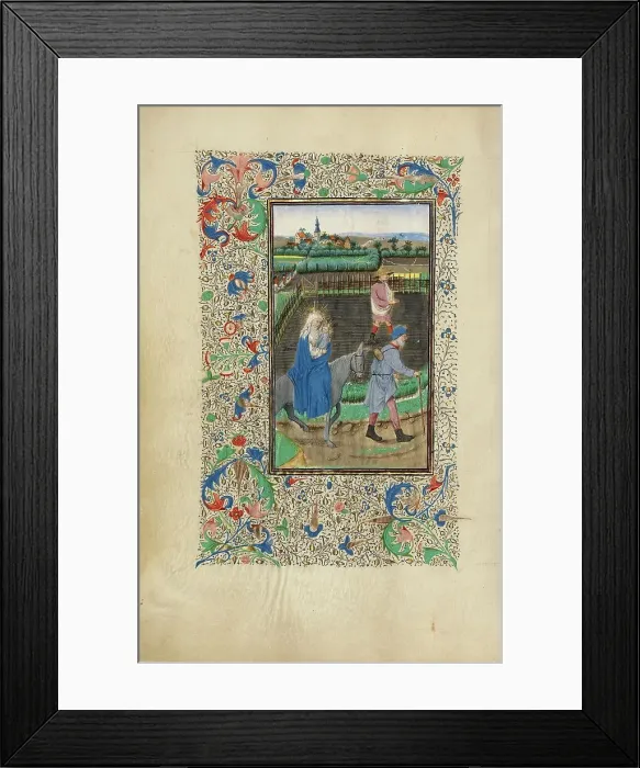 Framed Print : The Flight into Egypt; Llangattock Hours, 1450s. Creator: Master of the Llangattock Hours Framed Print : The Flight into Egypt; Llangattock Hours, 1450s. Creator: Master of the Llangattock Hours