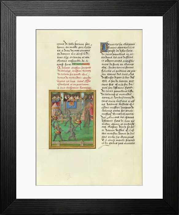 Framed Print : Jacques de Lalaing and his Companions Fighting Scottish Knights before the King of Scots, about 1530 Creator: Master of the Getty Lalaing Framed Print : Jacques de Lalaing and his Companions Fighting Scottish Knights before the King of Scots, about 1530 Creator: Master of the Getty Lalaing