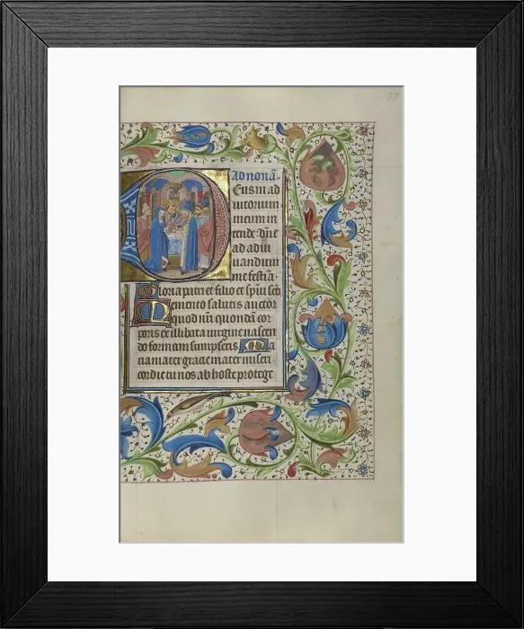 Framed Print : Initial D: The Presentation in the Temple; Book of Hours, about 1450-1455. Creator: Master of the Lee Hours Framed Print : Initial D: The Presentation in the Temple; Book of Hours, about 1450-1455. Creator: Master of the Lee Hours