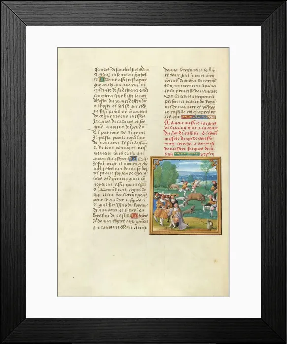 Framed Print : Jacques de Lalaing Kneeling before the King of Castile: Bull Baiting, about 1530. Creator: Master of the Getty Lalaing Framed Print : Jacques de Lalaing Kneeling before the King of Castile: Bull Baiting, about 1530. Creator: Master of the Getty Lalaing