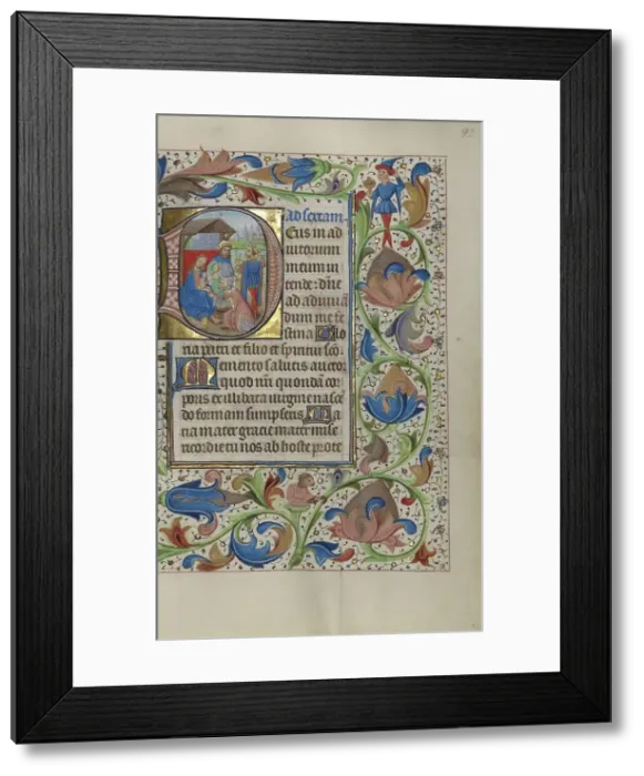 Framed Print : Initial D: The Adoration of the Magi; Book of Hours, about 1450-1455. Creator: Master of the Lee Hours Framed Print : Initial D: The Adoration of the Magi; Book of Hours, about 1450-1455. Creator: Master of the Lee Hours