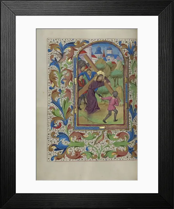 Framed Print : The Way to Calvary; Book of Hours, about 1450-1455. Creator: Master of the Lee Hours Framed Print : The Way to Calvary; Book of Hours, about 1450-1455. Creator: Master of the Lee Hours