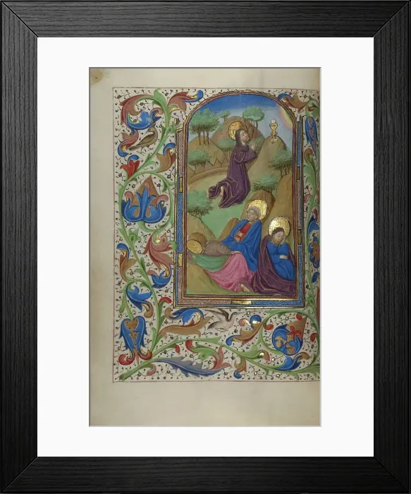 Framed Print : The Agony in the Garden; Book of Hours, about 1450-1455. Creator: Master of the Lee Hours Framed Print : The Agony in the Garden; Book of Hours, about 1450-1455. Creator: Master of the Lee Hours