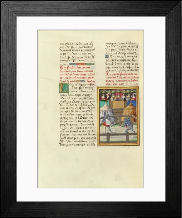Framed Print : Jacques de Lalaing Fighting the Esquire Jean Pitois at the Passage of Arms of the... about 1530. Creator: Master of the Getty Lalaing Framed Print : Jacques de Lalaing Fighting the Esquire Jean Pitois at the Passage of Arms of the... about 1530. Creator: Master of the Getty Lalaing