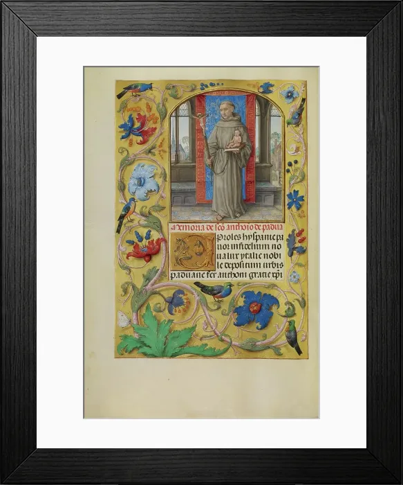 Framed Print : Saint Anthony of Padua; Spinola Hours, about 1510-1520. Creator: Master of James IV of Scotland Framed Print : Saint Anthony of Padua; Spinola Hours, about 1510-1520. Creator: Master of James IV of Scotland
