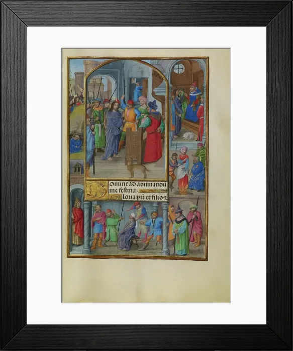 Framed Print : Christ before Annas; Spinola Hours, about 1510-1520. Creator: Master of the Dresden Prayer Book Framed Print : Christ before Annas; Spinola Hours, about 1510-1520. Creator: Master of the Dresden Prayer Book