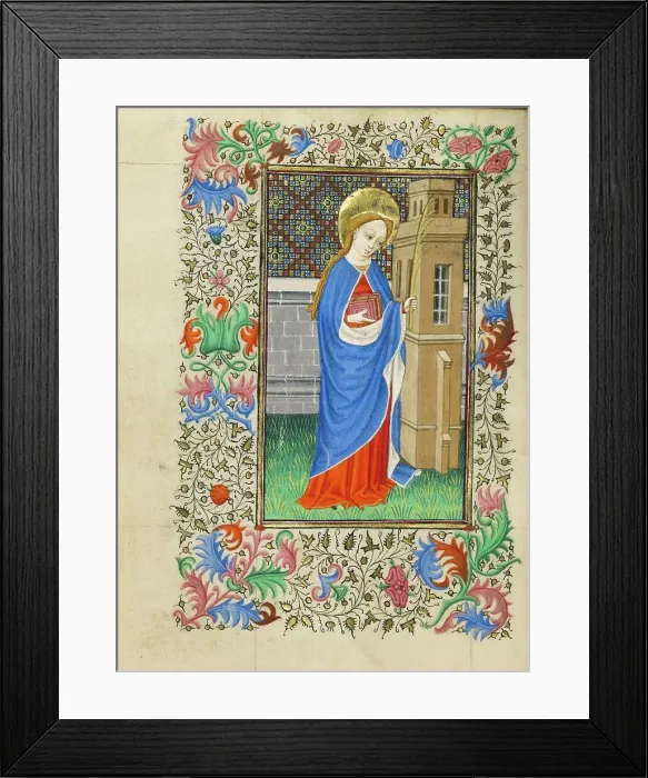 Framed Print : Saint Barbara; Book of Hours, about 1430-1440. Creator: Fastolf Master Framed Print : Saint Barbara; Book of Hours, about 1430-1440. Creator: Fastolf Master