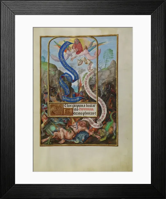 Framed Print : Lazarus's Soul Carried to Abraham; Spinola Hours, about 1510-1520. Creator: Master of James IV of Scotland Framed Print : Lazarus's Soul Carried to Abraham; Spinola Hours, about 1510-1520. Creator: Master of James IV of Scotland