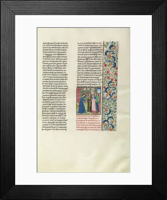 Framed Print : The Duke of Julich and the Archbishop of Cologne Meeting with the Duke of Gelders, c1380s. Creator: Master of the Copenhagen Caesar Framed Print : The Duke of Julich and the Archbishop of Cologne Meeting with the Duke of Gelders, c1380s. Creator: Master of the Copenhagen Caesar