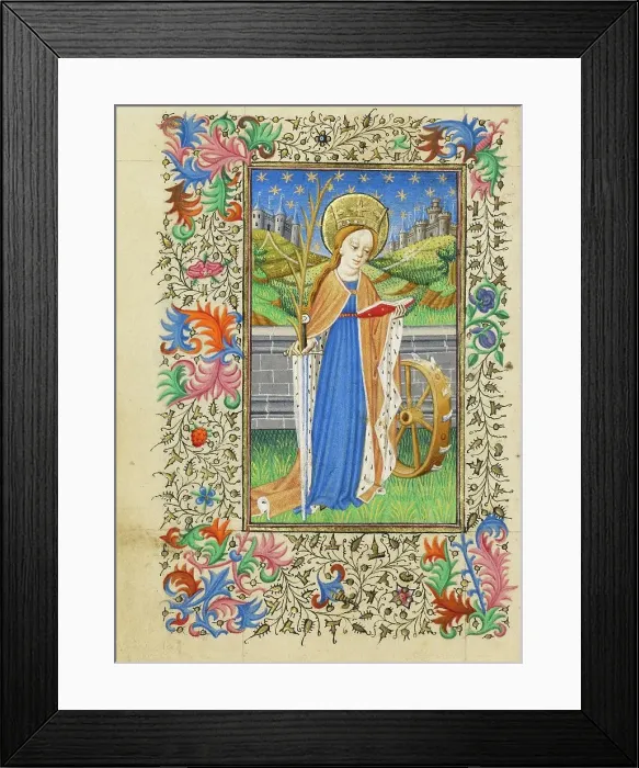 Framed Print : Saint Catherine of Alexandria; Book of Hours, about 1430-1440. Creator: Fastolf Master Framed Print : Saint Catherine of Alexandria; Book of Hours, about 1430-1440. Creator: Fastolf Master