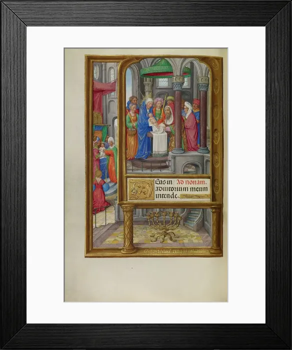 Framed Print : The Presentation in the Temple; Spinola Hours, about 1510-1520. Creator: Master of James IV of Scotland Framed Print : The Presentation in the Temple; Spinola Hours, about 1510-1520. Creator: Master of James IV of Scotland