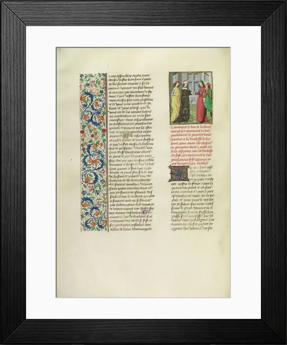 Framed Print : Duke William of Gelders and Richard II, c1390s; Chroniques (Book Three), about 1480-1483. Creator: Master of the Copenhagen Caesar Framed Print : Duke William of Gelders and Richard II, c1390s; Chroniques (Book Three), about 1480-1483. Creator: Master of the Copenhagen Caesar