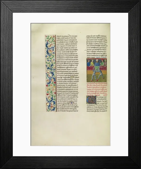 Framed Print : A Battle in Bordeaux, c1380s; Chroniques (Book Three), about 1480-1483. Creator: Master of the Copenhagen Caesar Framed Print : A Battle in Bordeaux, c1380s; Chroniques (Book Three), about 1480-1483. Creator: Master of the Copenhagen Caesar