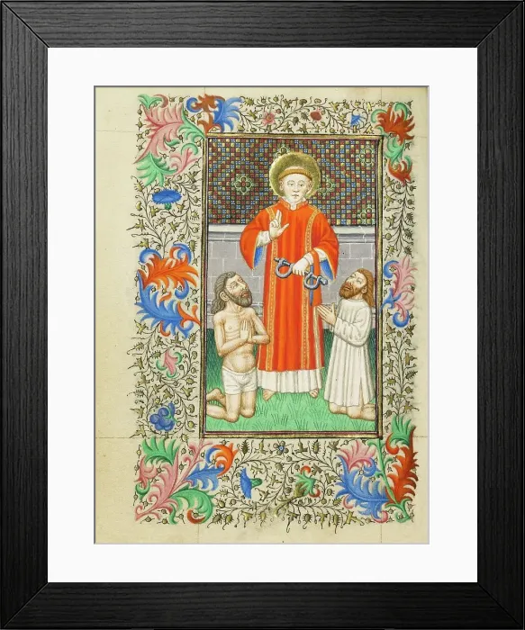 Framed Print : Saint Leonard; Book of Hours, about 1430-1440. Creator: Fastolf Master Framed Print : Saint Leonard; Book of Hours, about 1430-1440. Creator: Fastolf Master