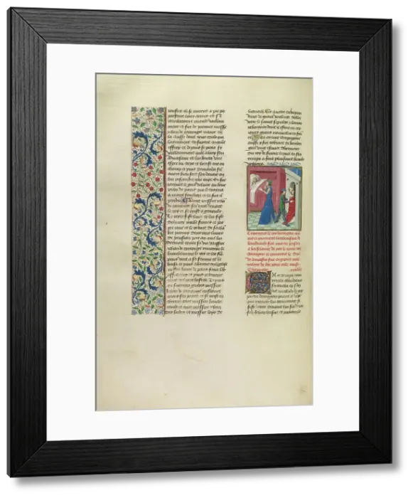 Framed Print : King Peter of Aragon on his Deathbed, c1387; Chroniques (Book Three), about 1480-1483. Creator: Master of the Copenhagen Caesar Framed Print : King Peter of Aragon on his Deathbed, c1387; Chroniques (Book Three), about 1480-1483. Creator: Master of the Copenhagen Caesar