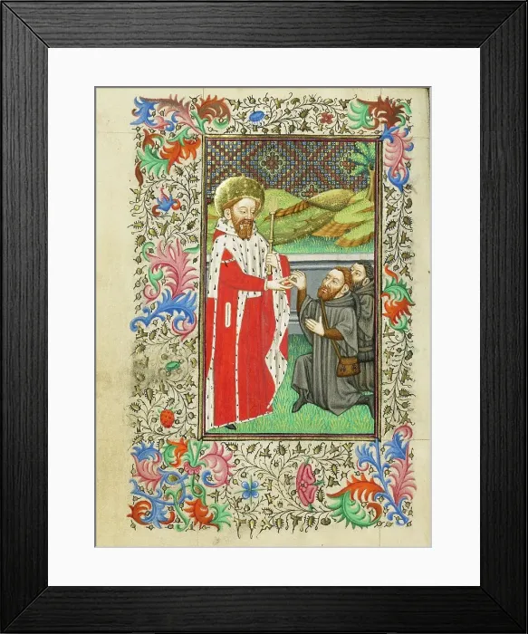 Framed Print : Saint Edward the Confessor; Book of Hours, about 1430-1440. Creator: Fastolf Master Framed Print : Saint Edward the Confessor; Book of Hours, about 1430-1440. Creator: Fastolf Master