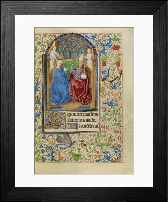 Framed Print : The Coronation of the Virgin; Book of Hours, about 1466-1470. Creator: Master of Jacques of Luxembourg Framed Print : The Coronation of the Virgin; Book of Hours, about 1466-1470. Creator: Master of Jacques of Luxembourg