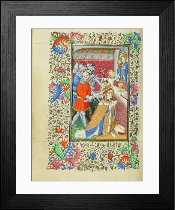Framed Print : The Martyrdom of Saint Thomas Becket; Book of Hours, about 1430-1440. Creator: Fastolf Master Framed Print : The Martyrdom of Saint Thomas Becket; Book of Hours, about 1430-1440. Creator: Fastolf Master