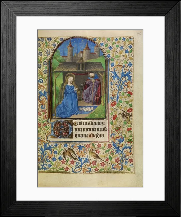 Framed Print : The Nativity; Book of Hours, about 1466-1470. Creator: Master of Jacques of Luxembourg Framed Print : The Nativity; Book of Hours, about 1466-1470. Creator: Master of Jacques of Luxembourg