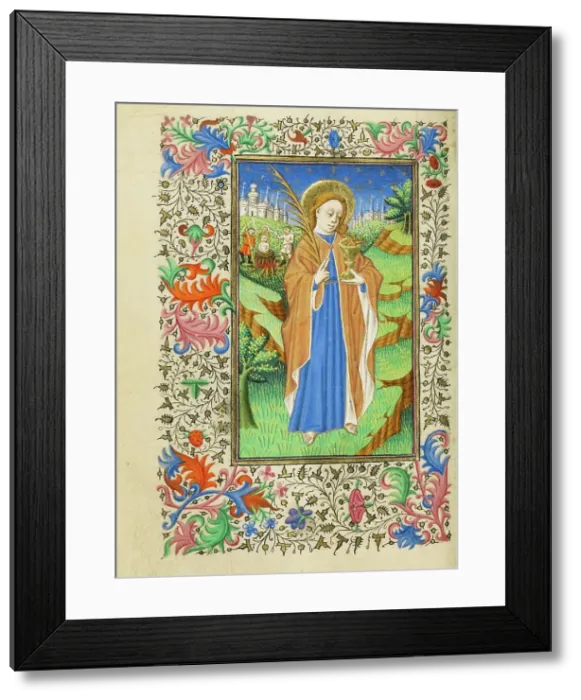 Framed Print : Saint John the Evangelist; Book of Hours, about 1430-1440. Creator: Fastolf Master Framed Print : Saint John the Evangelist; Book of Hours, about 1430-1440. Creator: Fastolf Master