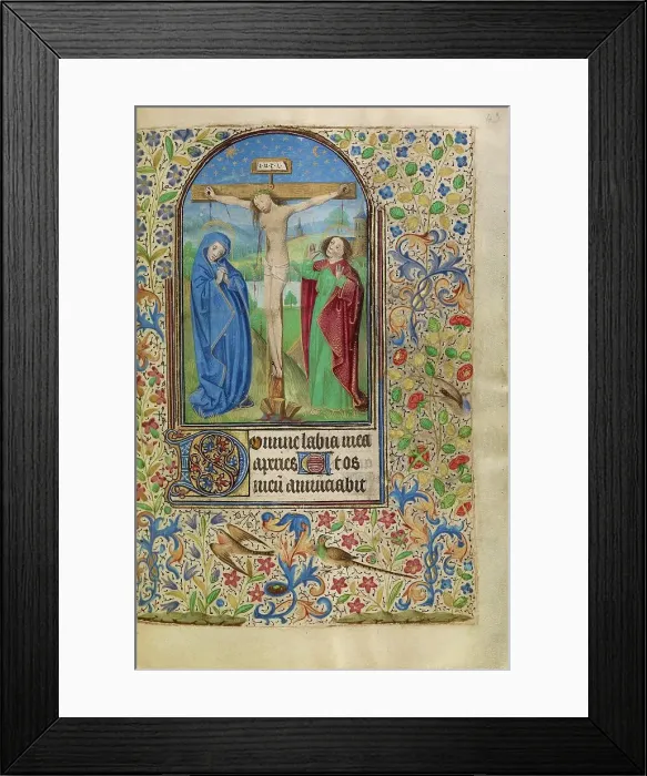Framed Print : The Crucifixion; Book of Hours, about 1466-1470. Creator: Master of Jacques of Luxembourg Framed Print : The Crucifixion; Book of Hours, about 1466-1470. Creator: Master of Jacques of Luxembourg