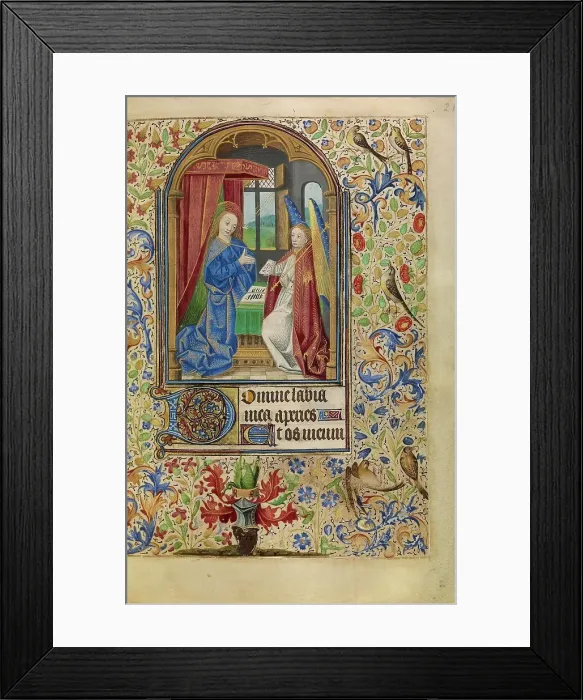 Framed Print : The Annunciation; Book of Hours, about 1466-1470. Creator: Master of Jacques of Luxembourg Framed Print : The Annunciation; Book of Hours, about 1466-1470. Creator: Master of Jacques of Luxembourg