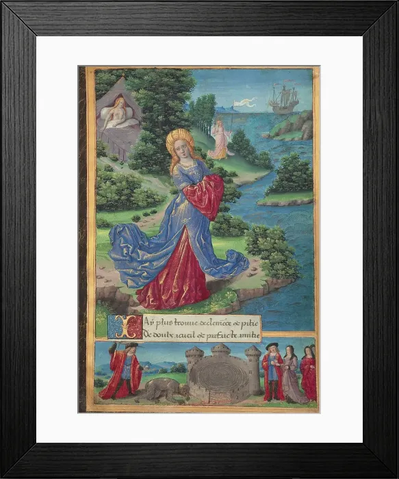 Framed Print : Ariadne Discovers Theseus's Departure ; Ovid, Excerpts from Heroides, about 1493. Creator: Master of the Chronique Scandaleuse Framed Print : Ariadne Discovers Theseus's Departure ; Ovid, Excerpts from Heroides, about 1493. Creator: Master of the Chronique Scandaleuse
