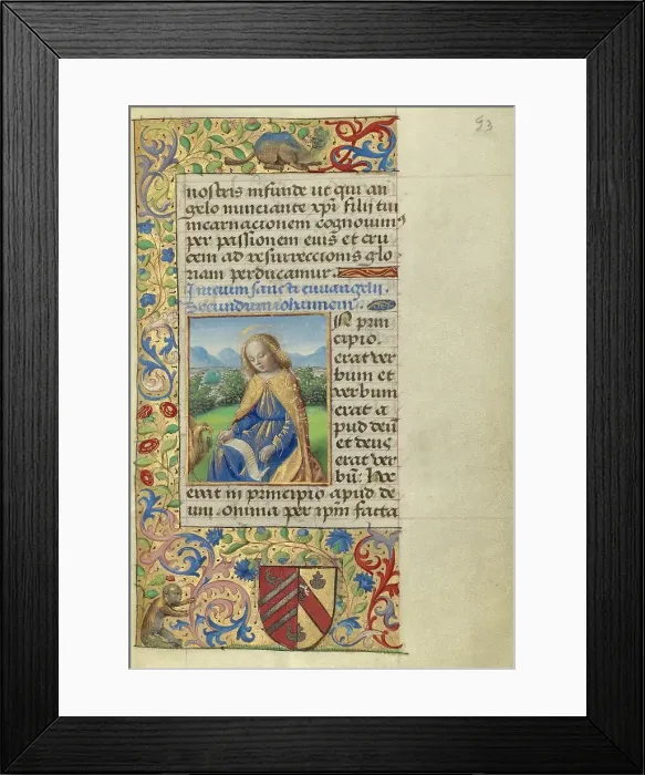 Framed Print : John on Patmos; Poncher Hours, about 1500. Creator: Master of the Chronique Scandaleuse Framed Print : John on Patmos; Poncher Hours, about 1500. Creator: Master of the Chronique Scandaleuse