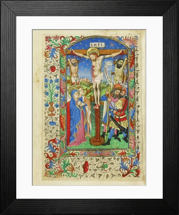 Framed Print : The Crucifixion; Book of Hours, about 1430-1440. Creator: Fastolf Master Framed Print : The Crucifixion; Book of Hours, about 1430-1440. Creator: Fastolf Master