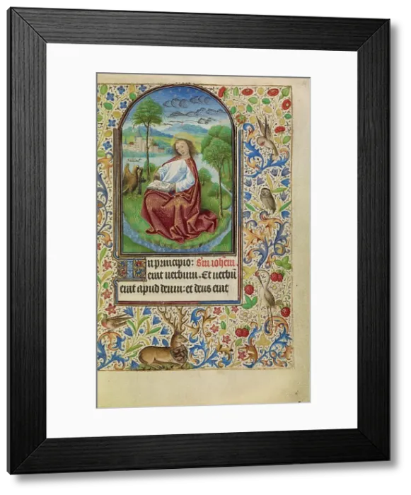 Framed Print : Saint John on Patmos; Book of Hours, about 1466-1470. Creator: Master of Jacques of Luxembourg Framed Print : Saint John on Patmos; Book of Hours, about 1466-1470. Creator: Master of Jacques of Luxembourg