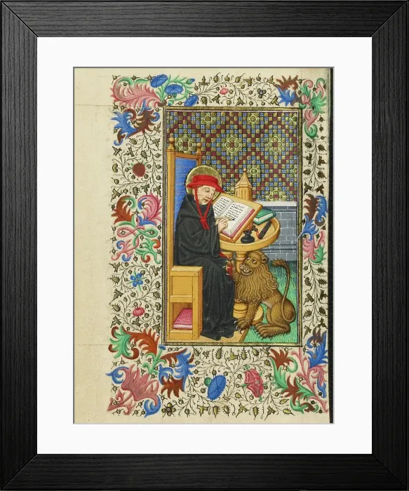 Framed Print : Saint Jerome in His Study; Book of Hours, about 1430-1440. Creator: Fastolf Master Framed Print : Saint Jerome in His Study; Book of Hours, about 1430-1440. Creator: Fastolf Master