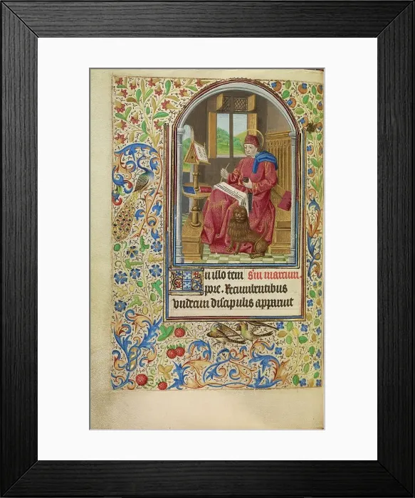Framed Print : Saint Mark; Book of Hours, about 1466-1470. Creator: Master of Jacques of Luxembourg