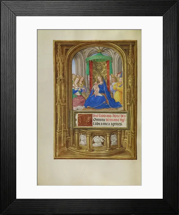 Framed Print : The Virgin and Child Enthroned; Spinola Hours, about 1510-1520. Creator: Master of James IV of Scotland Framed Print : The Virgin and Child Enthroned; Spinola Hours, about 1510-1520. Creator: Master of James IV of Scotland