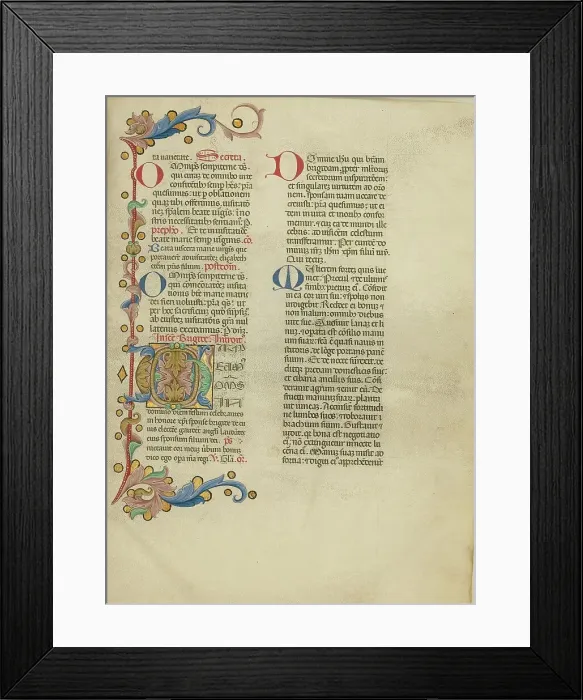 Framed Print : Decorated Initial G; Missal, between about 1389 and 1400. Creator: Master of the Brussels Initials Framed Print : Decorated Initial G; Missal, between about 1389 and 1400. Creator: Master of the Brussels Initials