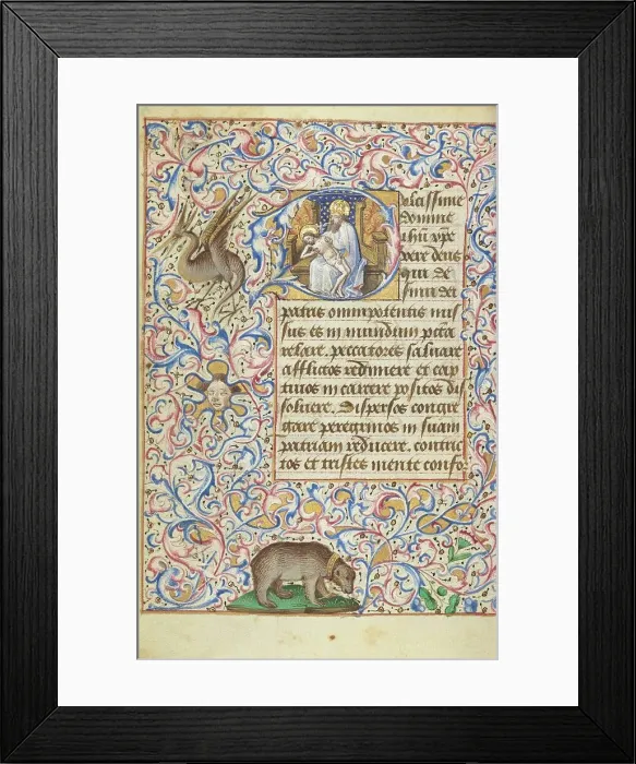 Framed Print : The Throne of Grace Trinity; Hours of Simon de Varie, 1455. Creator: Master of Jean Rolin II Framed Print : The Throne of Grace Trinity; Hours of Simon de Varie, 1455. Creator: Master of Jean Rolin II