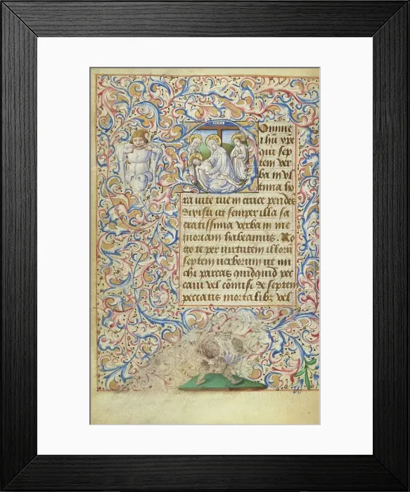 Framed Print : Initial D: The Lamentation; Hours of Simon de Varie, 1455. Creator: Master of Jean Rolin II Framed Print : Initial D: The Lamentation; Hours of Simon de Varie, 1455. Creator: Master of Jean Rolin II