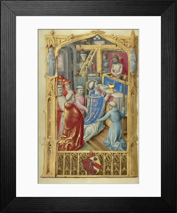 Framed Print : Mass of St Gregory; Poncher Hours, about 1500. Creator: Master of Jacques de Besancon Framed Print : Mass of St Gregory; Poncher Hours, about 1500. Creator: Master of Jacques de Besancon