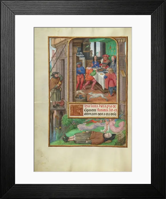 Framed Print : The Feast of Dives; Spinola Hours, about 1510-1520. Creator: Master of James IV of Scotland Framed Print : The Feast of Dives; Spinola Hours, about 1510-1520. Creator: Master of James IV of Scotland