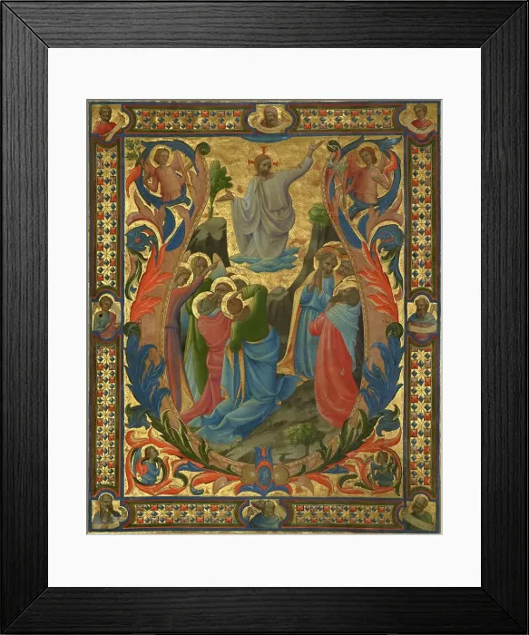 Framed Print : Initial V: The Ascension, designed about 1410; completed about 1431. Creators: Lorenzo Monaco, Zanobi di Benedetto Strozzi, Battista di Biagio Sanguigni Framed Print : Initial V: The Ascension, designed about 1410; completed about 1431. Creators: Lorenzo Monaco, Zanobi di Benedetto Strozzi, Battista di Biagio Sanguigni