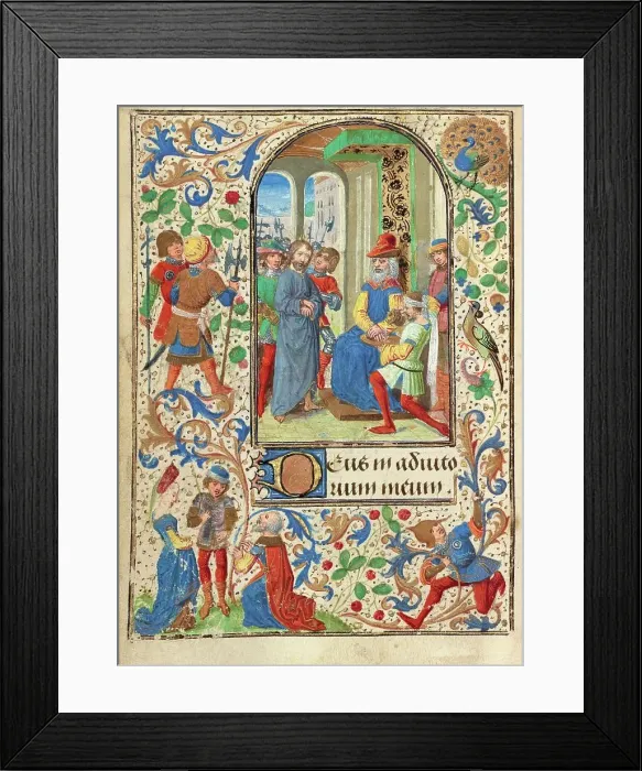 Framed Print : Christ before Pilate; Prayer Book of Charles the Bold, about 1471. Creator: Lieven van Lathem Framed Print : Christ before Pilate; Prayer Book of Charles the Bold, about 1471. Creator: Lieven van Lathem