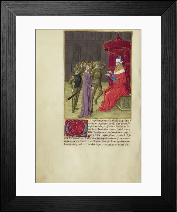 Framed Print : Christ before Herod; La Passion de nostre seigneur ihesus christ, about 1480-1490. Creators: Master of Guillaume Lambert, Workshop of Master of Guillaume Lambert Framed Print : Christ before Herod; La Passion de nostre seigneur ihesus christ, about 1480-1490. Creators: Master of Guillaume Lambert, Workshop of Master of Guillaume Lambert
