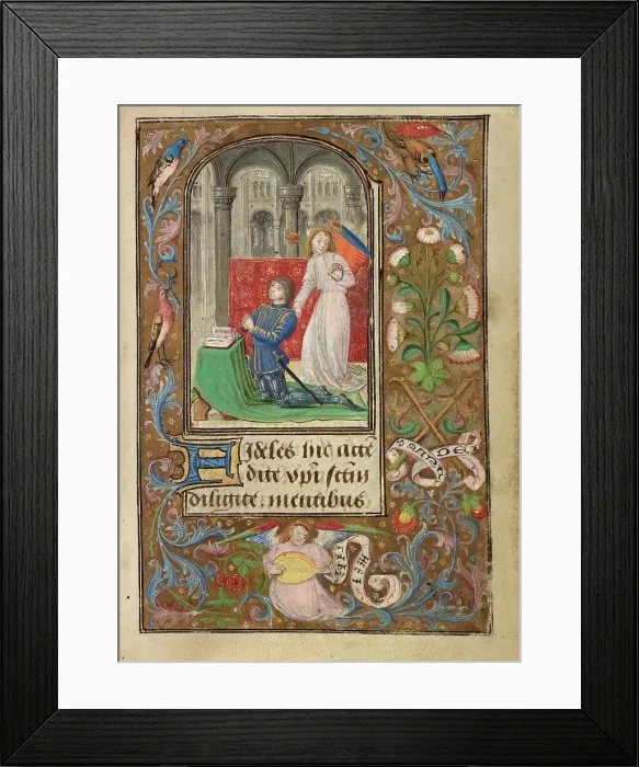 Framed Print : Charles the Bold Presented by an Angel; Prayer Book of Charles the Bold, about 1471. Creator: Lieven van Lathem Framed Print : Charles the Bold Presented by an Angel; Prayer Book of Charles the Bold, about 1471. Creator: Lieven van Lathem
